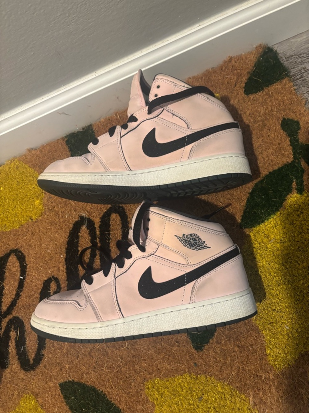 Jordan Pink & Black High-Top Women's Sneakers Size 6.5 Youth but Size 8 Women’s